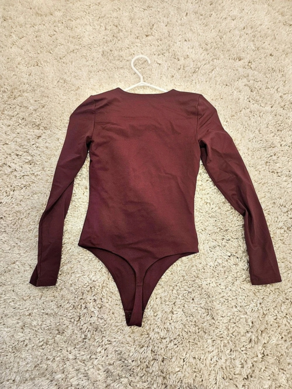 Aritzia Original Contour Prosperity Crew Bodysuit Burgundy Small - Picture 7 of 7